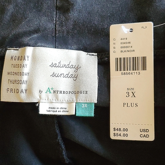 Anthropologie saturday sunday Washed Black Leggings Size 3X NWT - Picture 5 of 7